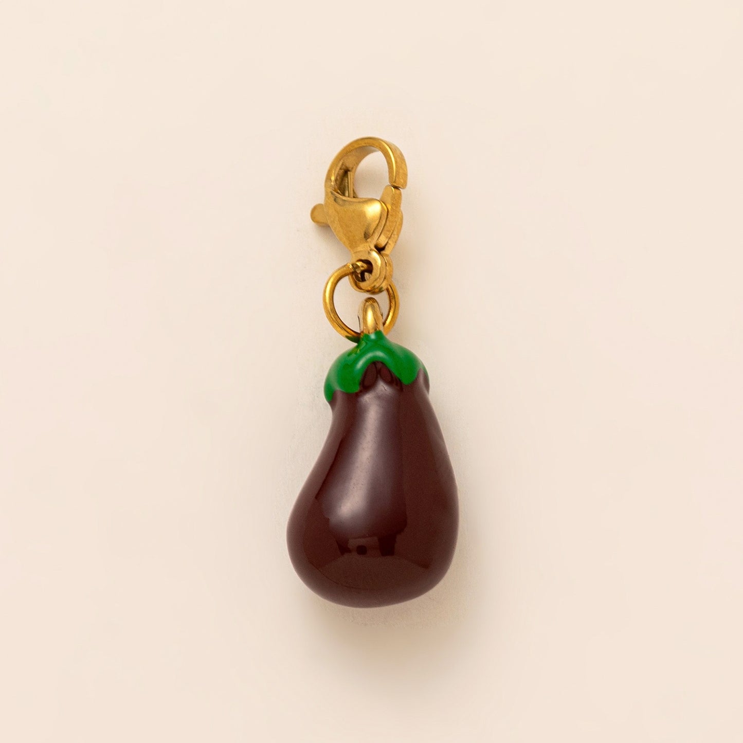 Llavero Colgante de Bolso con Charm DIY con Patrón Geométrico de Corazón y Fruta, Chapado en Oro de 18K, Estilo Minimalista