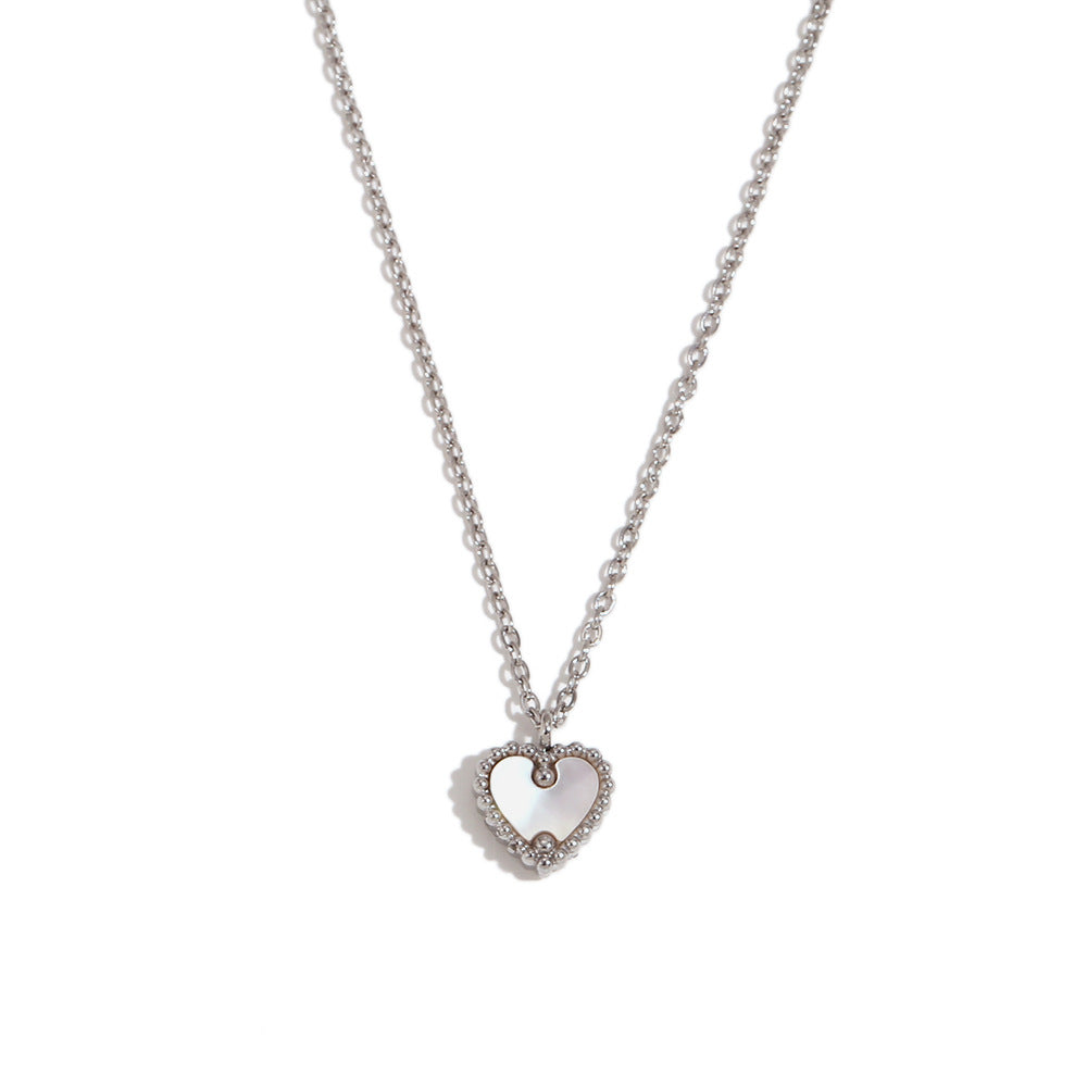 Minimalist Elegant 18K Gold Plated Heart Stainless Steel Necklace with Titanium Steel Pendant for Women