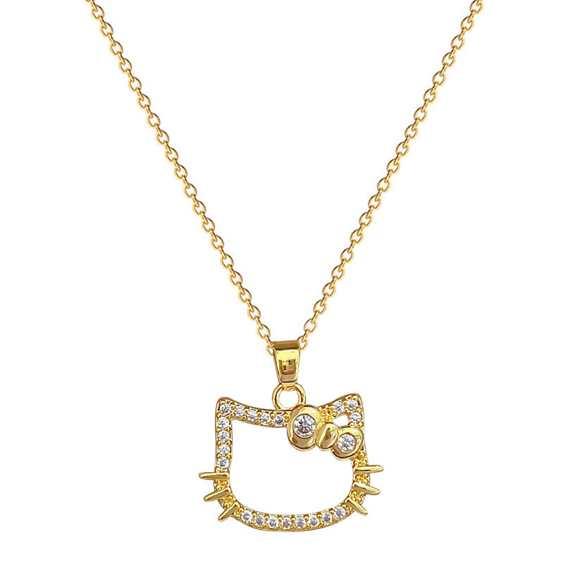 Collana con Pendente a Farfalla Lusso Dolce Acciaio al Titanio Geometrica con Strass Girocollo