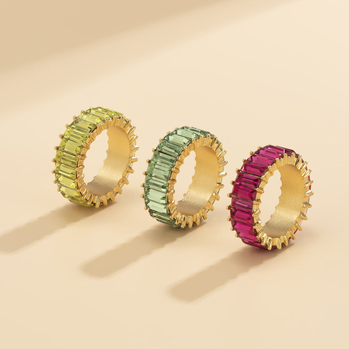 Individualistic Geometric Square Zircon Ring for Women Alloy Plated