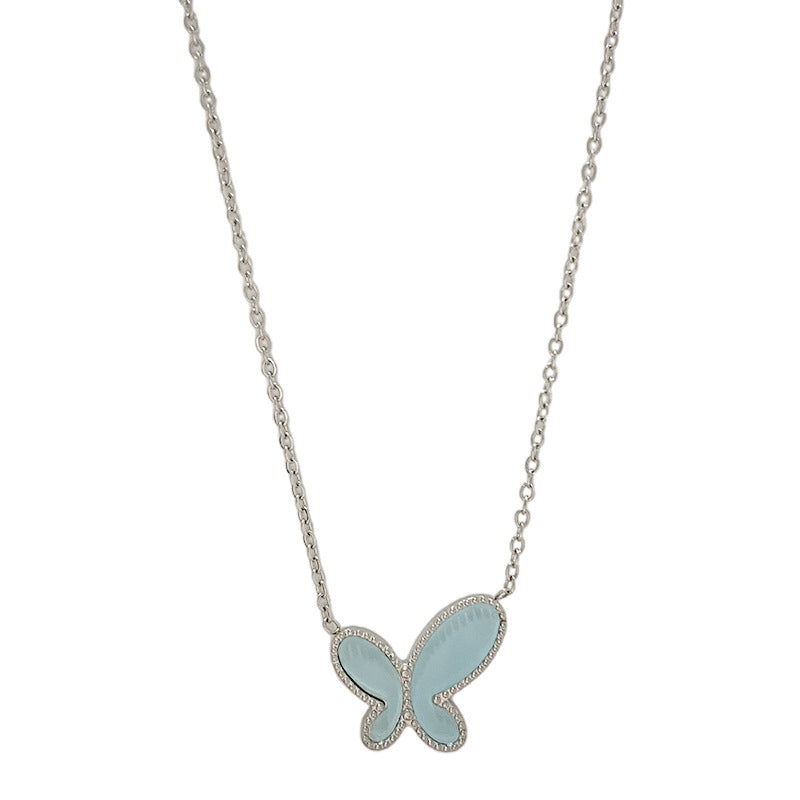 Casual Gold Plated Butterfly Titanium Steel Necklace