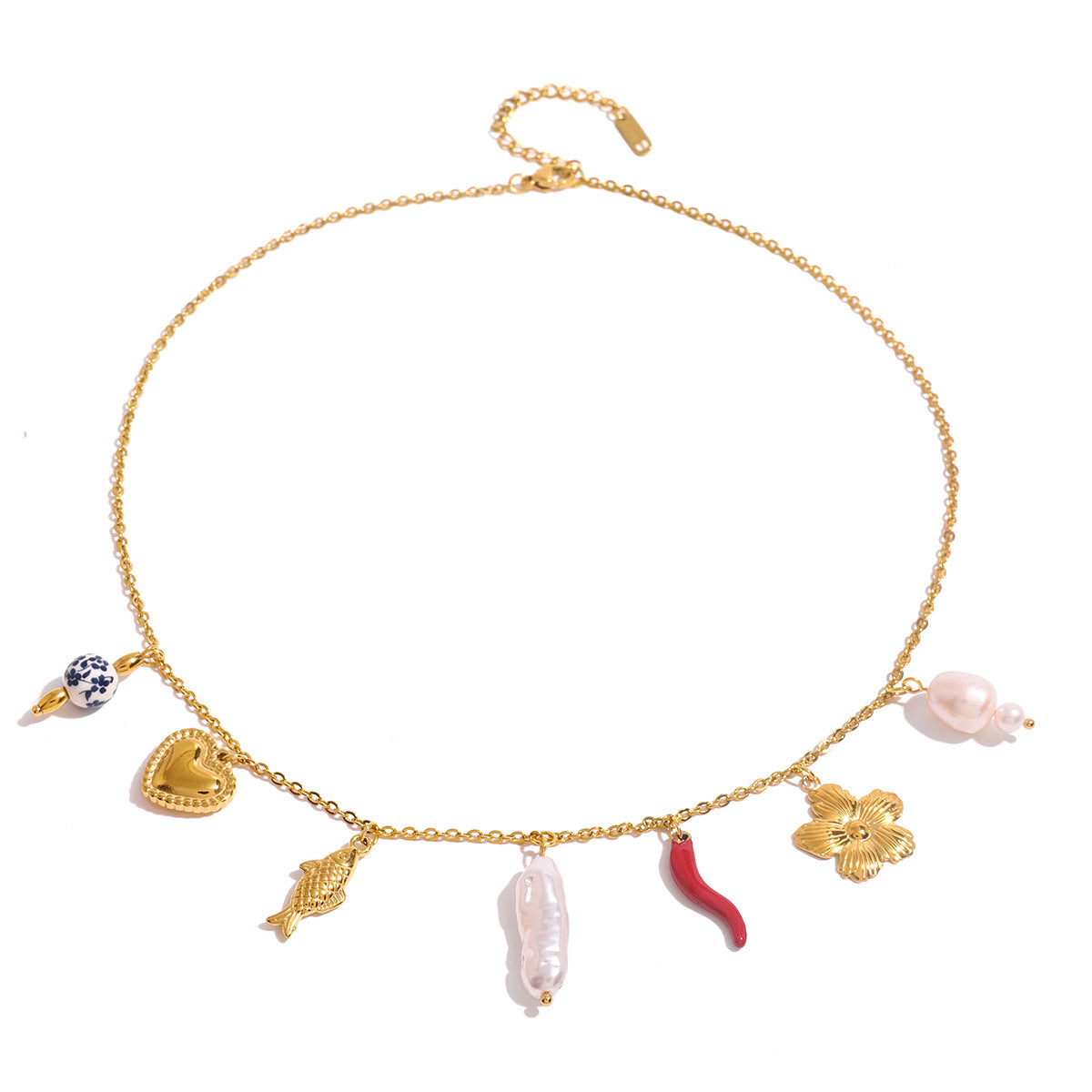 Collar con Colgante de Corazón de Acero Inoxidable Creativo con Dije de Acero de Titanio y Acabado Galvanizado para Mujer