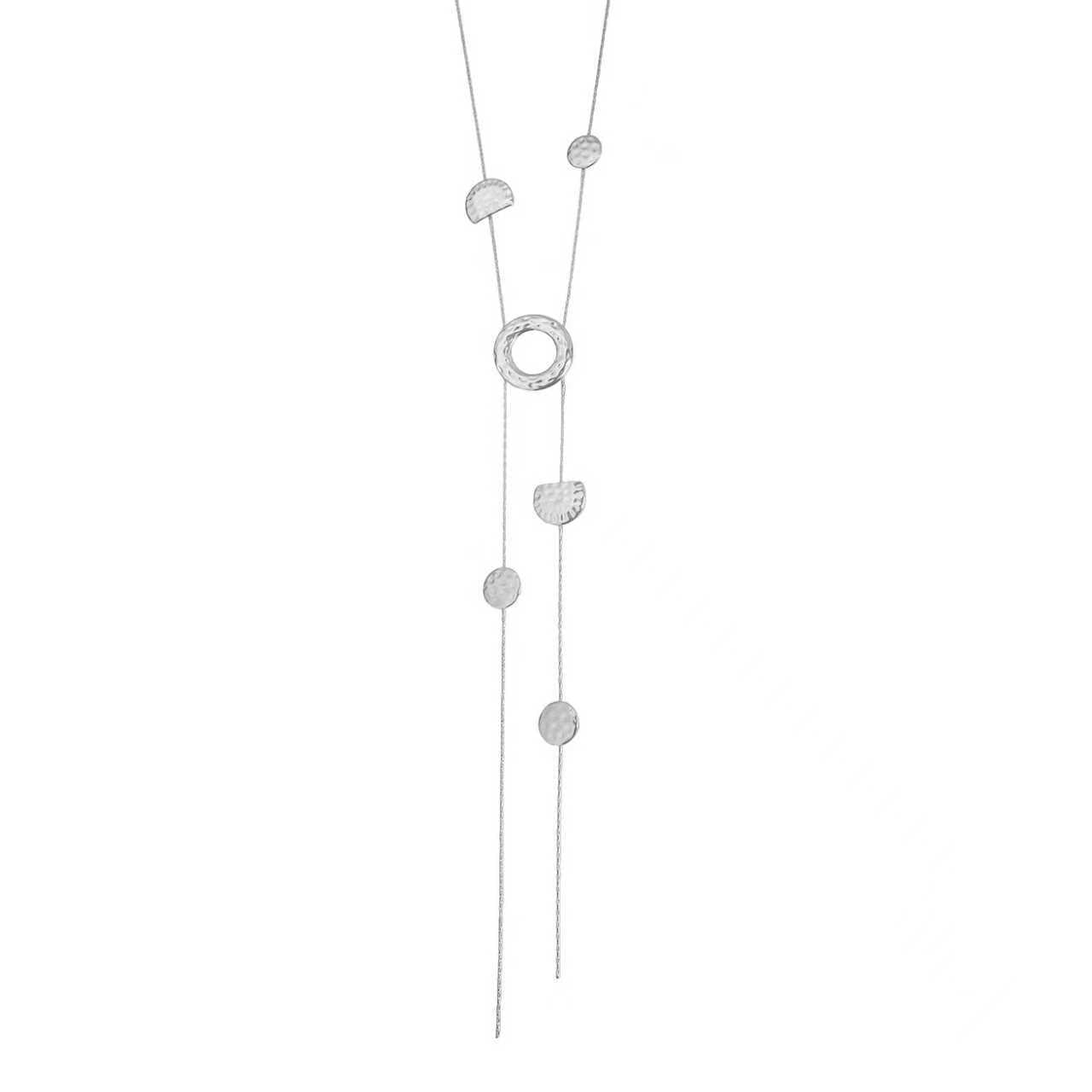 Vintage Geometric Round Plated Alloy Long Pendant Necklace for Women