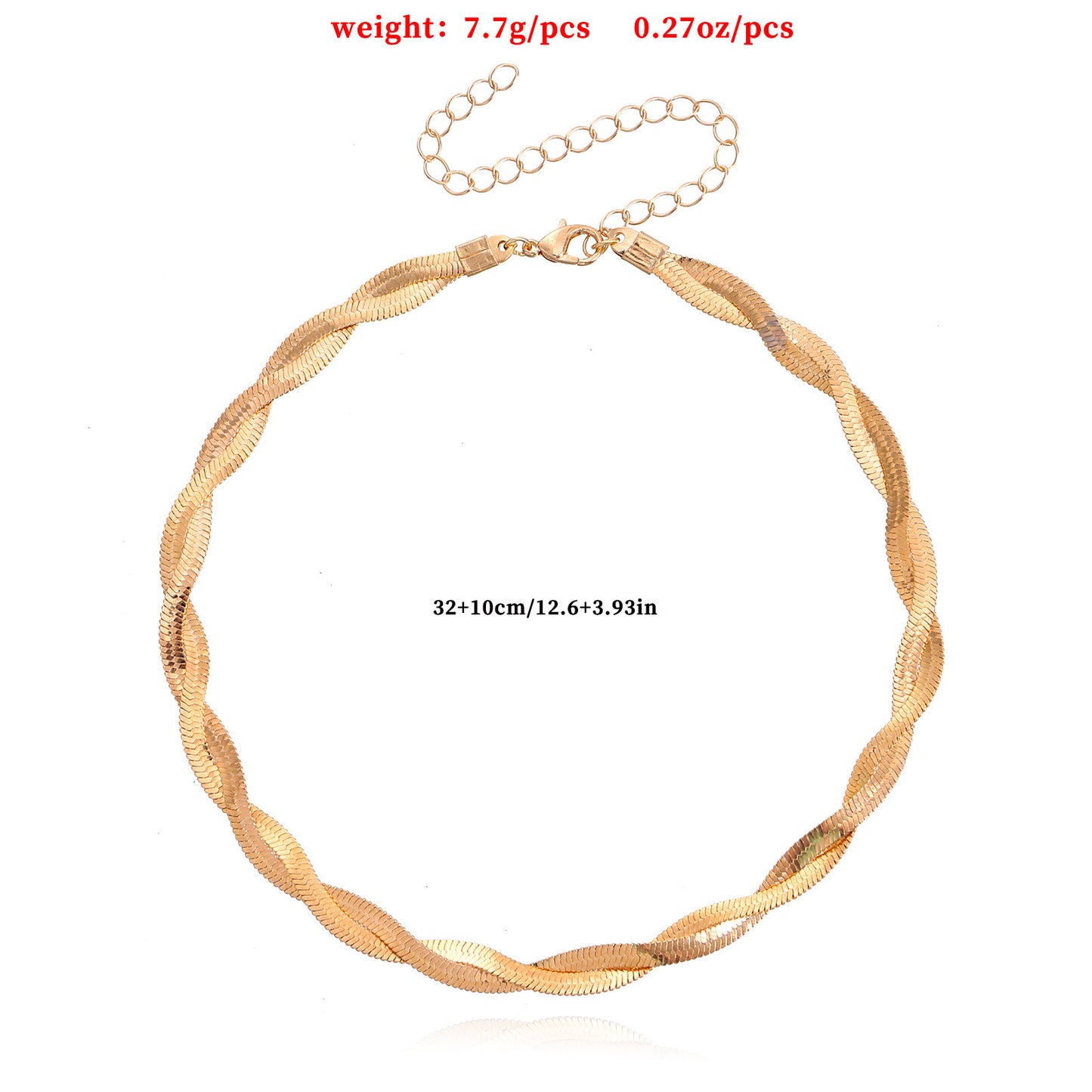 Minimalist Geometric Double-Layer Snake Chain Necklace for Women Alloy Plated Jewelry