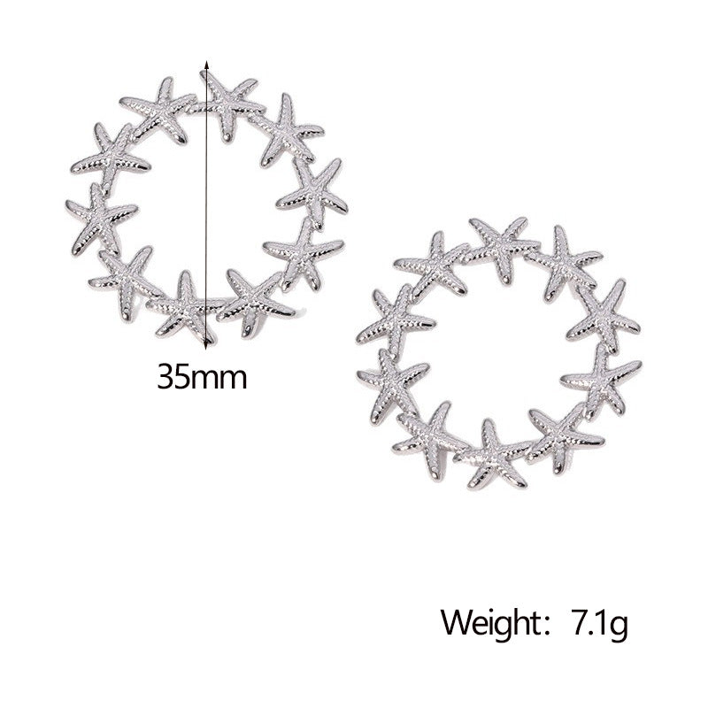 Minimalist Star-Shaped Titanium Steel Stud Earrings for Women with Electroplated Finish, Hypoallergenic and Fade-Resistant Fashion Jewelry