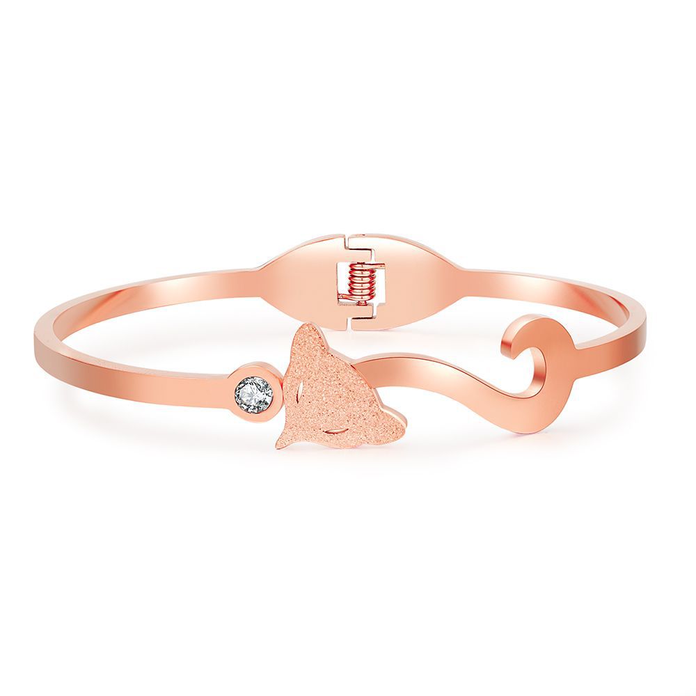 Matte Fox Geometric Titanium Steel Cuff Bracelet