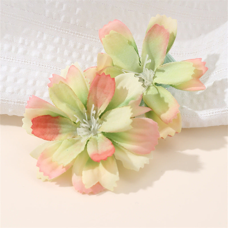 Cute Floral Hair Clip for Kids in Spring Pastel Gradient Colors with Metal Base and Flower Accent Design