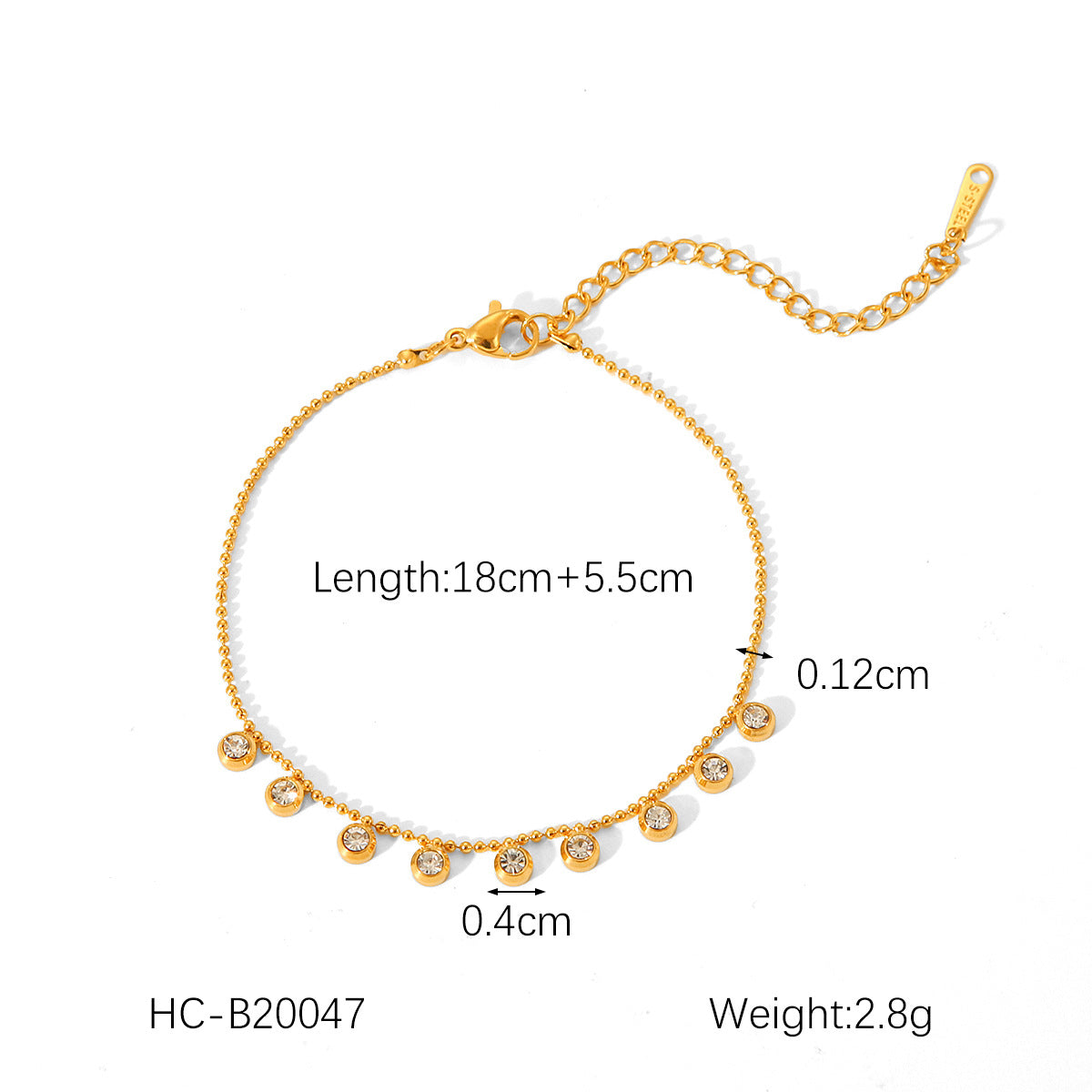 Minimalist Geometric Stainless Steel Plated Pendant Necklace with Rhinestone Accents and Ball Chain for Women