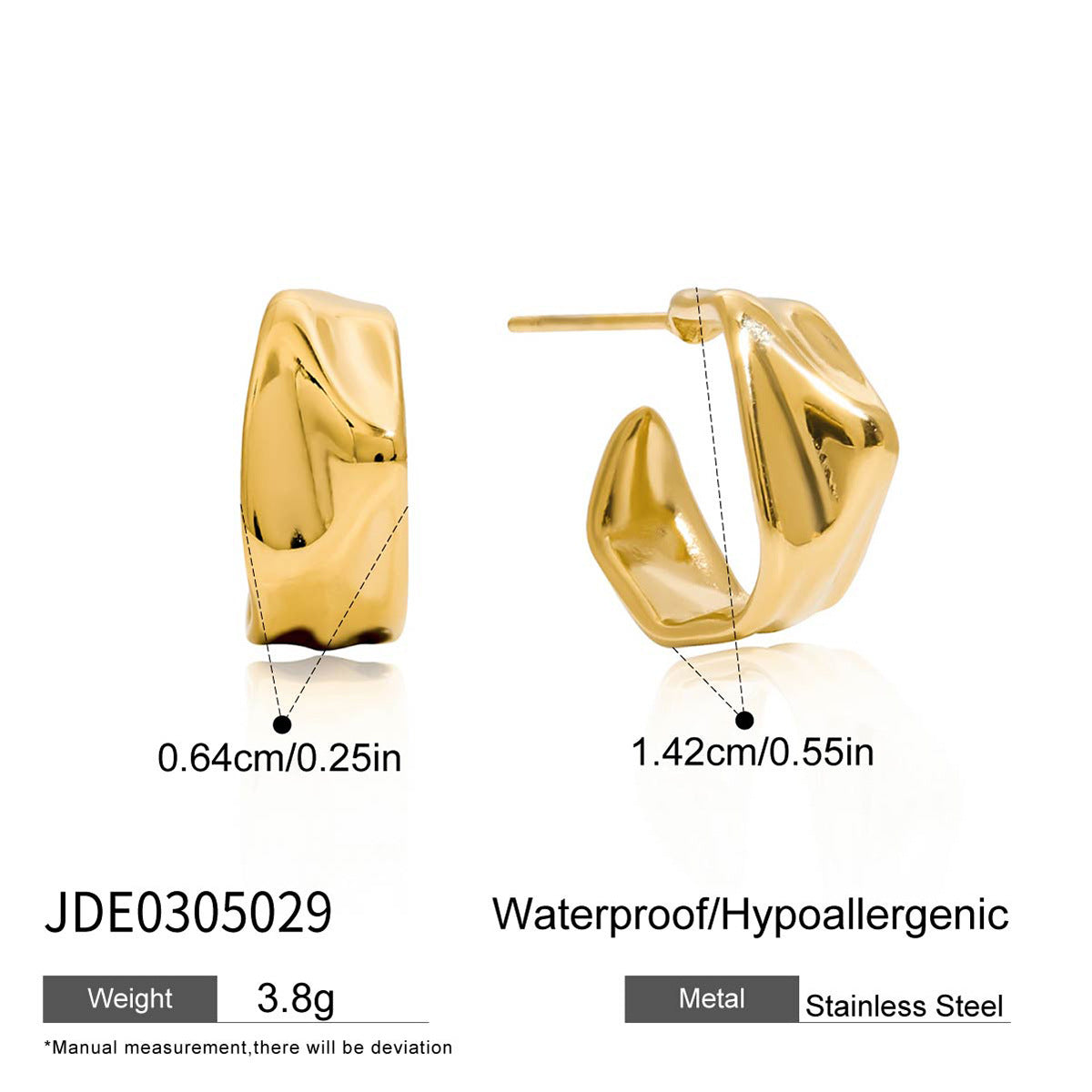 Pendientes de Acero de Titanio Geométricos para Mujer con Acabado Galvanizado, Joyería de Acero Inoxidable Hipoalergénica y a la Moda