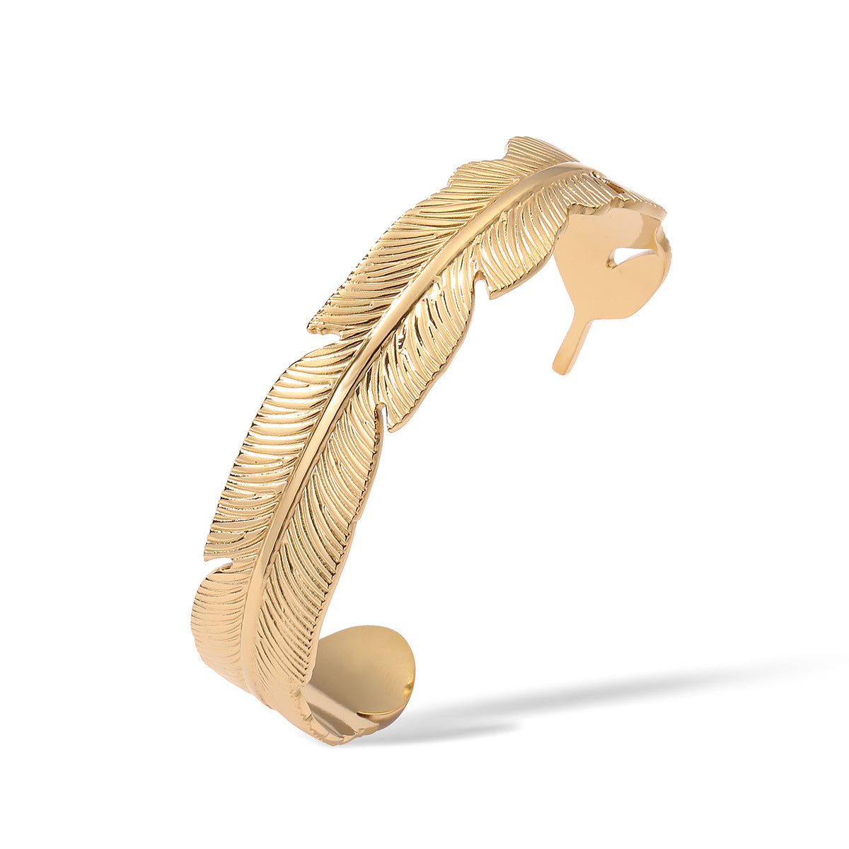 Fashion Vintage Micro-Set Irregular Open Cuff Bracelet 18K Gold Plated Stainless Steel for Women