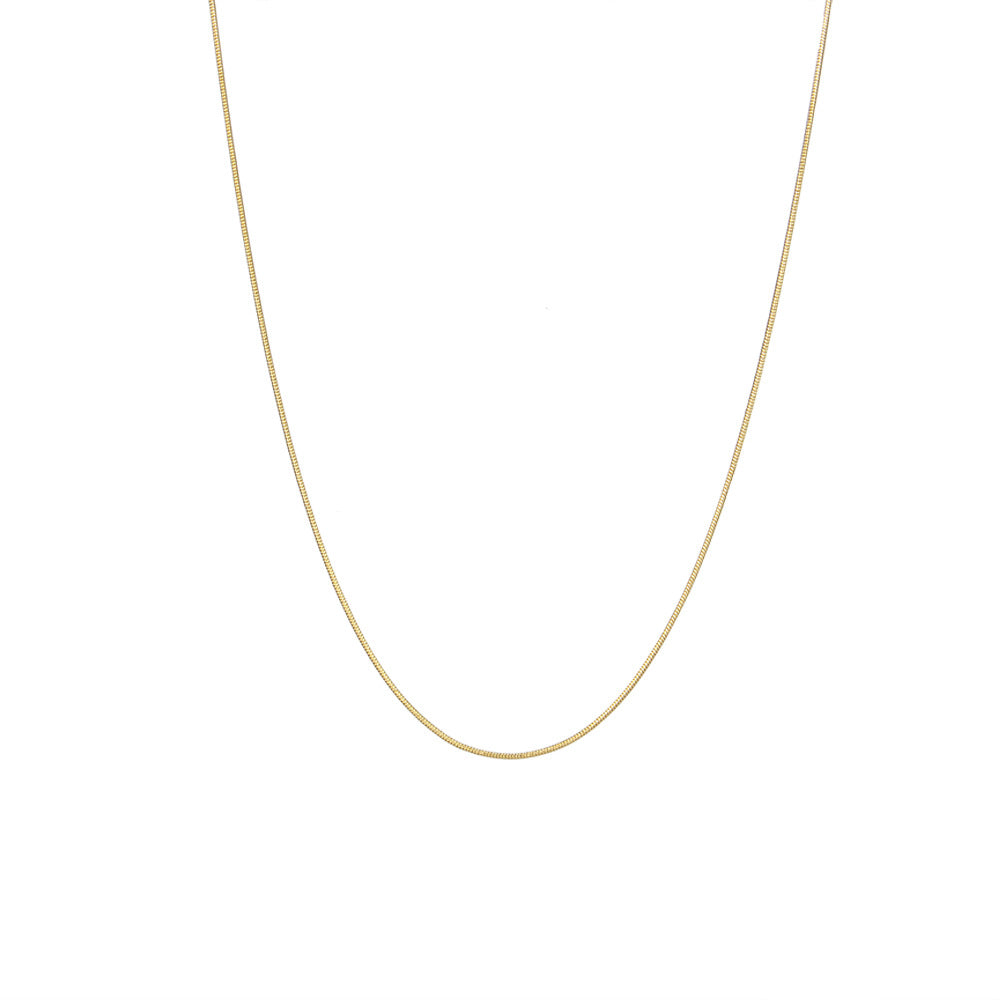 Collana a catena a serpente in acciaio inossidabile geometrica alla moda per donne con ciondolo in acciaio al titanio e finitura placcata
