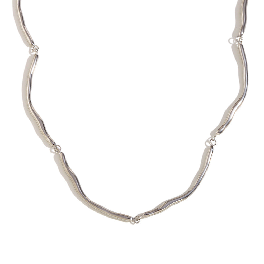 Minimalist Geometric Stainless Steel 18K Gold Plated Joint Necklace for Women