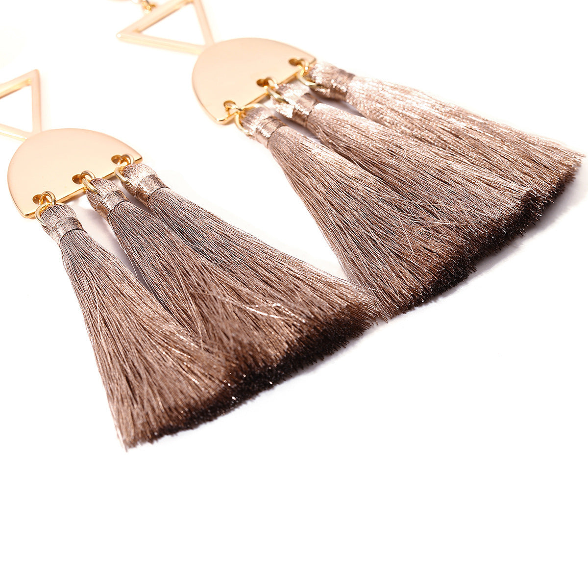 Pendientes con letras huecas de triángulo para mujer, estilo vintage, chapado en aleación, minimalista