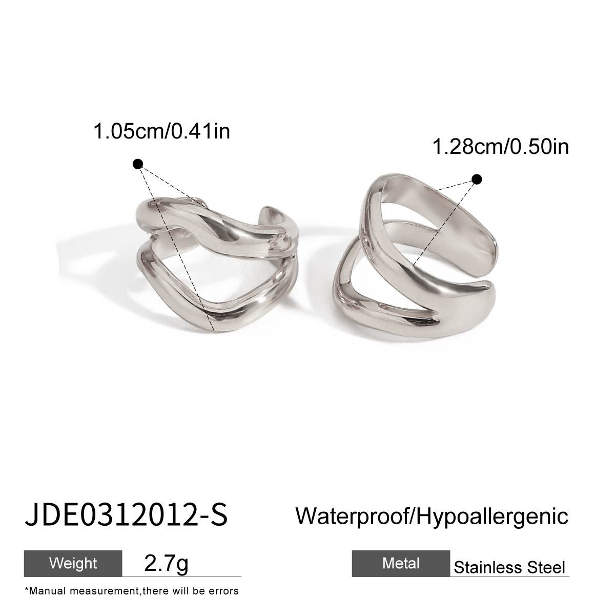 Geometric Plated Stainless Steel U-Shape Ear Cuff for Women