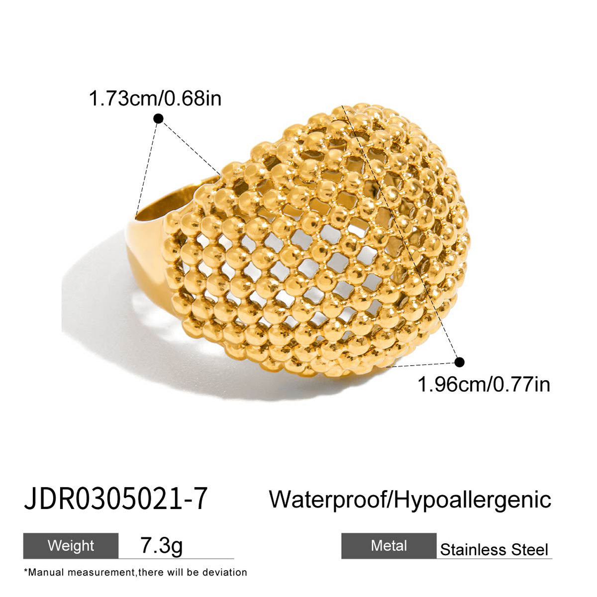 Anillo de acero inoxidable geométrico con galvanoplastia para mujer, joyería de banda minimalista a la moda