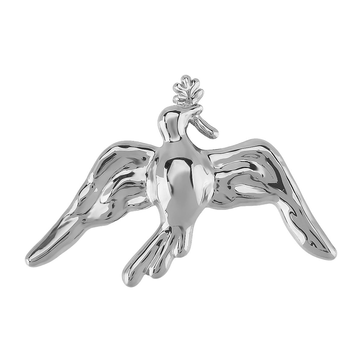 Vintage-Style Peace Dove Brooch for Women in Stainless Steel with Plated Finish, Fashionable Office Chic Accessory