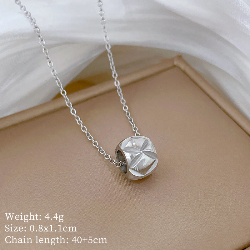 Cartoon Style Geometric Titanium Steel Plated Necklace for Women with Hollow Waist Design and Gourd Motif