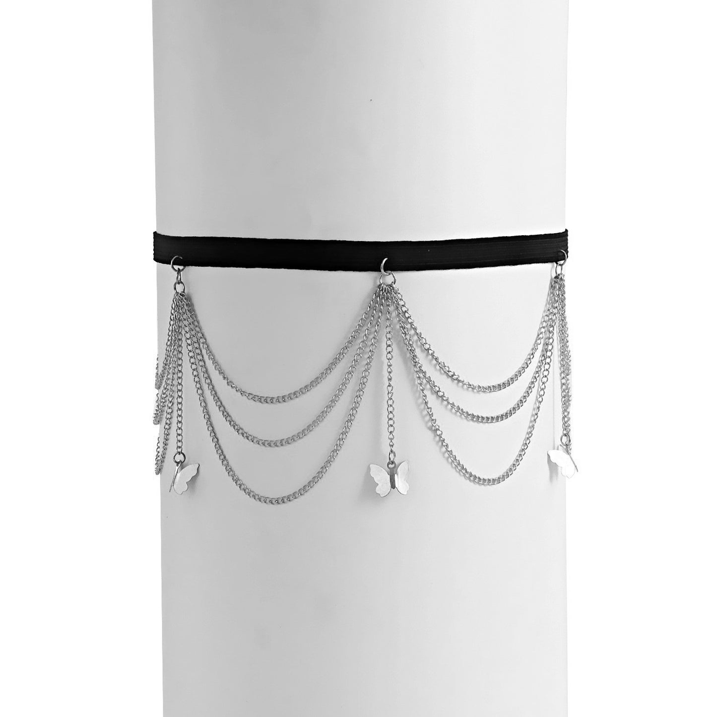 Boho-Inspired Geometric Butterfly Body Chain for Women with Alloy Multi-Layer Fringe Design