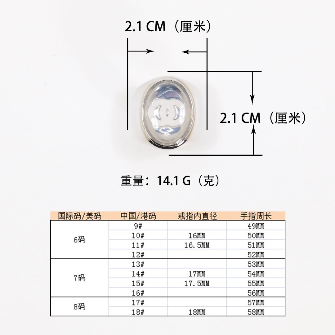 Anello Da Donna Minimalista Casual Ovale Geometrico Placcato Acrilico