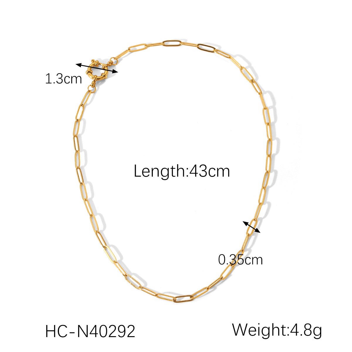 Minimalist Geometric Stainless Steel Pendant Necklace with O-Shape Spring Clasp for Women
