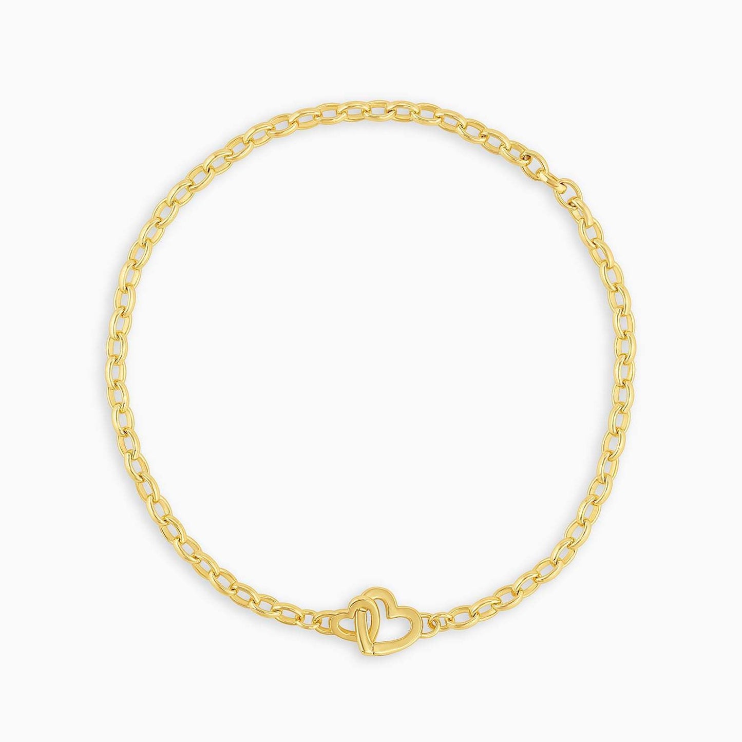Minimalist Heart-Shaped Titanium Steel Necklace with 18K Gold Plating for Women