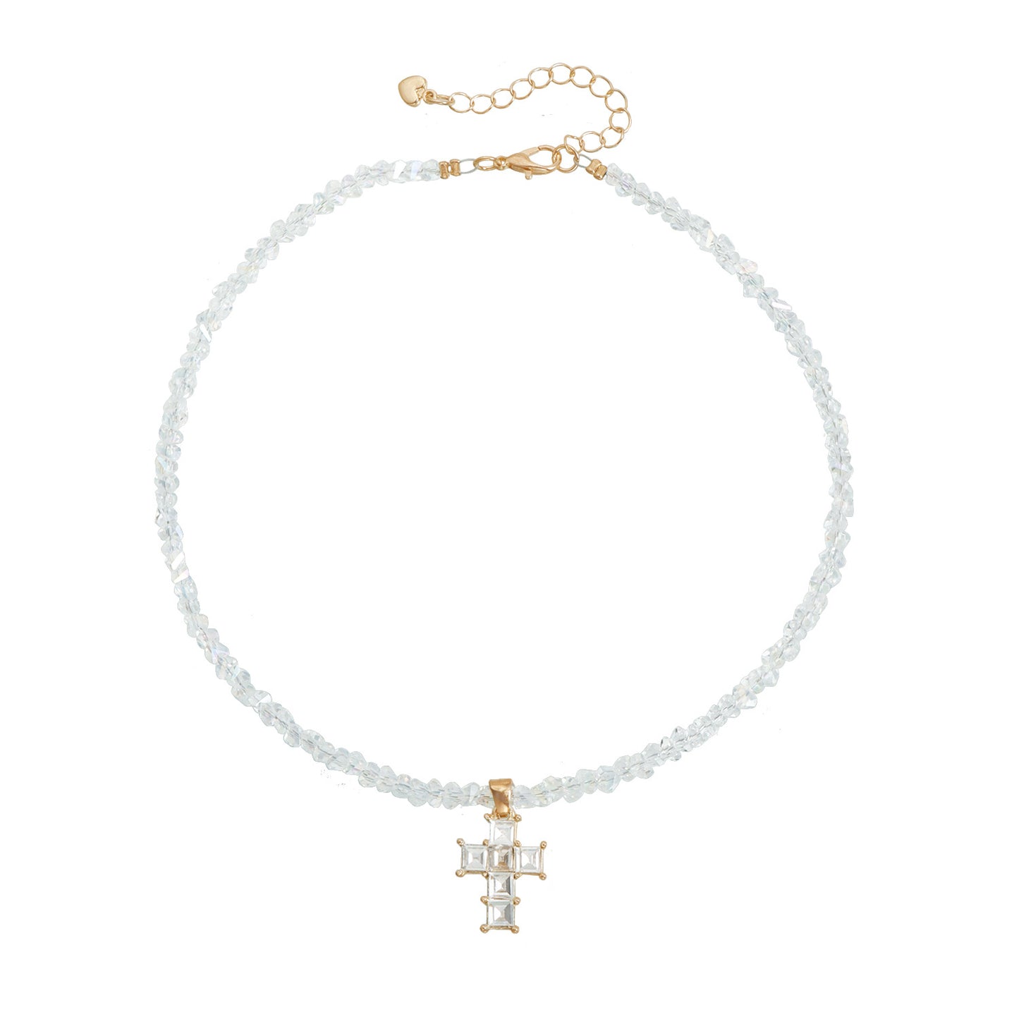Fashion Triangle Cross Crystal Inlay Alloy Necklace for Women