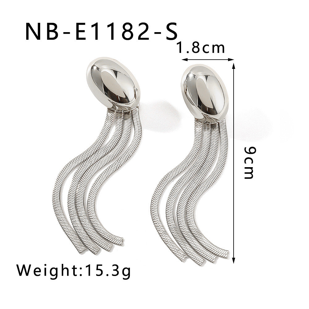 Orecchini pendenti a forma di medusa in stile minimalista in acciaio inossidabile placcato oro 18K da donna