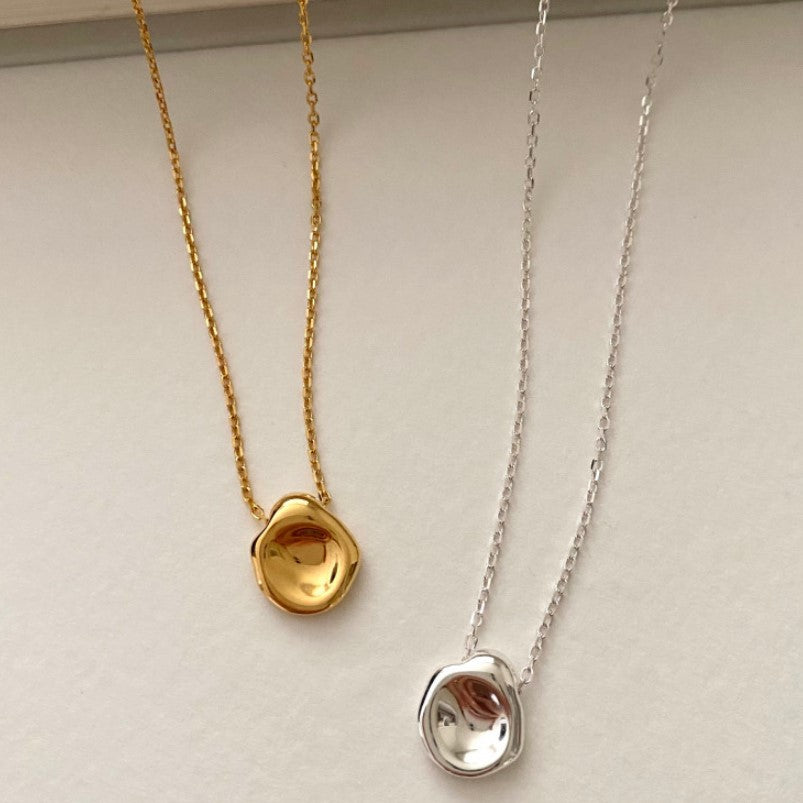 Collana con ciondolo geometrico in argento sterling 925 con catena a sfere
