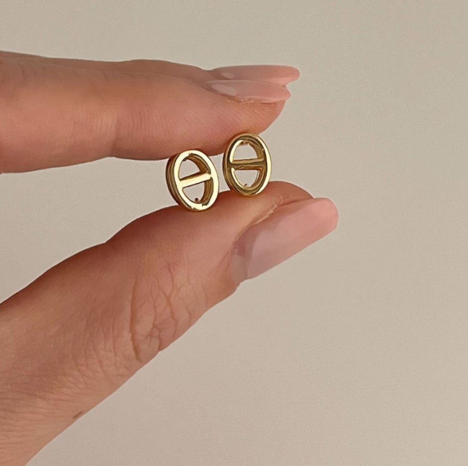 Orecchini a Cerchio Minimalisti a Stella in Argento Sterling S925 Fatti a Mano da Donna