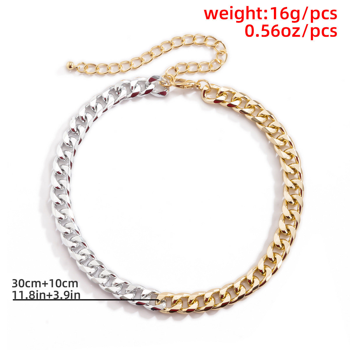 Minimalist Punk Hip-hop Plated Aluminum Alloy Letter Number Curb Chain Necklace for Women