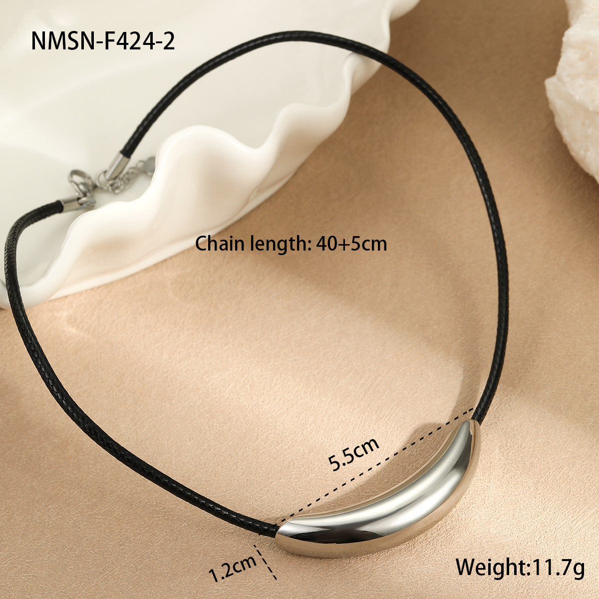 Collana Minimalista Geometrica da Donna Placcata in Acciaio Inossidabile con Tubo Curvo