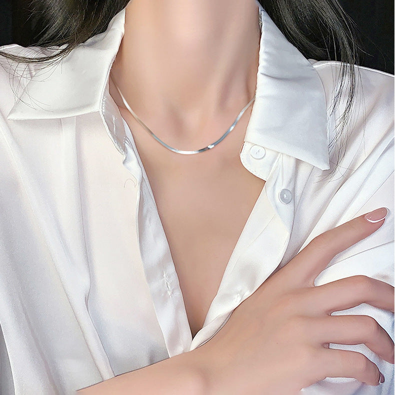 Collana a Catena a Serpente Minimalista Geometrica Placcata in Acciaio al Titanio per Unisex Stile Medaglione