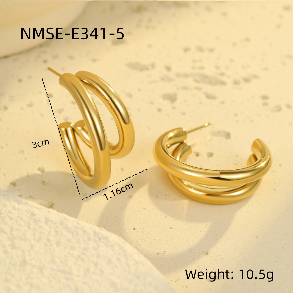 Geometric Stainless Steel Electroplated Fashion Earrings for Women with Circular Design