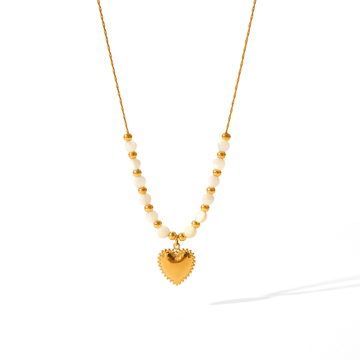 Minimalist Heart-Shaped Stainless Steel Pendant Necklace with Titanium Steel Charm, Electroplated Finish, Delicate Clavicle Chain for Women