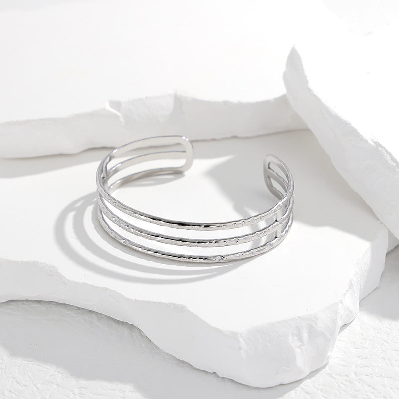 Bracciale Minimalista Geometrico in Acciaio Inossidabile con Finitura Placcata da Donna