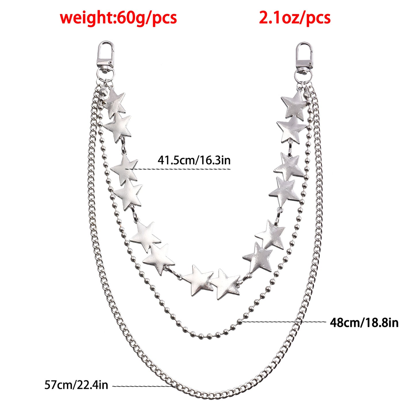 Retro Punk Style Metal Waist Chain for Women with Multi-Layer Stackable Design, Casual Denim Accessory