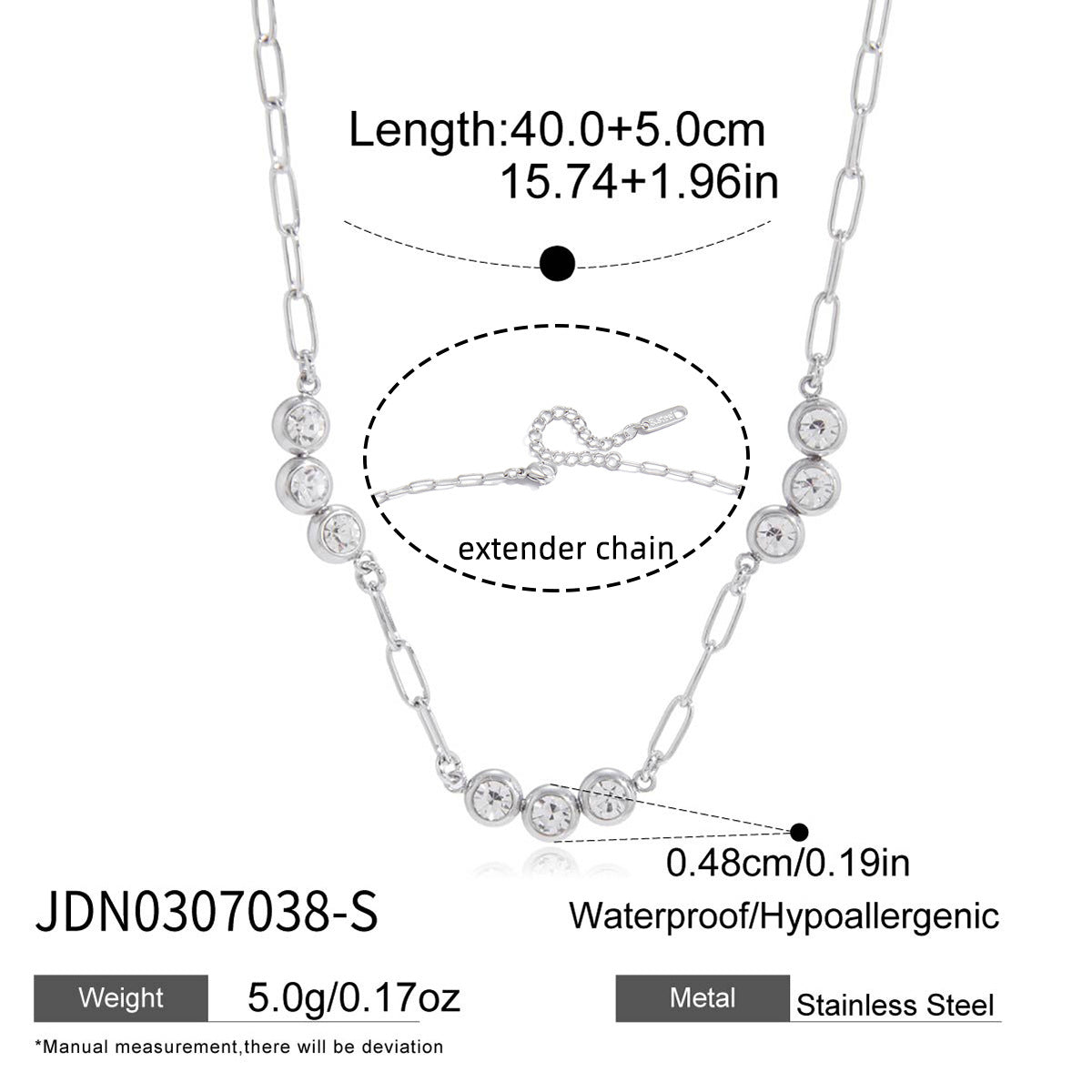 Minimalist Geometric Round Stainless Steel PVD Cubic Zirconia Necklace for Women