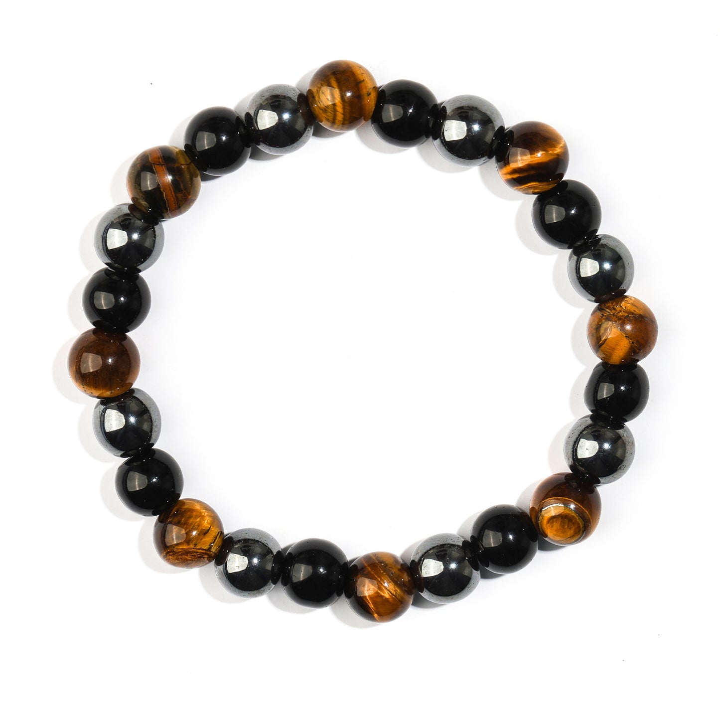 Minimalist Geometric Agate Beaded Bracelet Handmade Natural Stone Elastic Cord Jewelry Unisex
