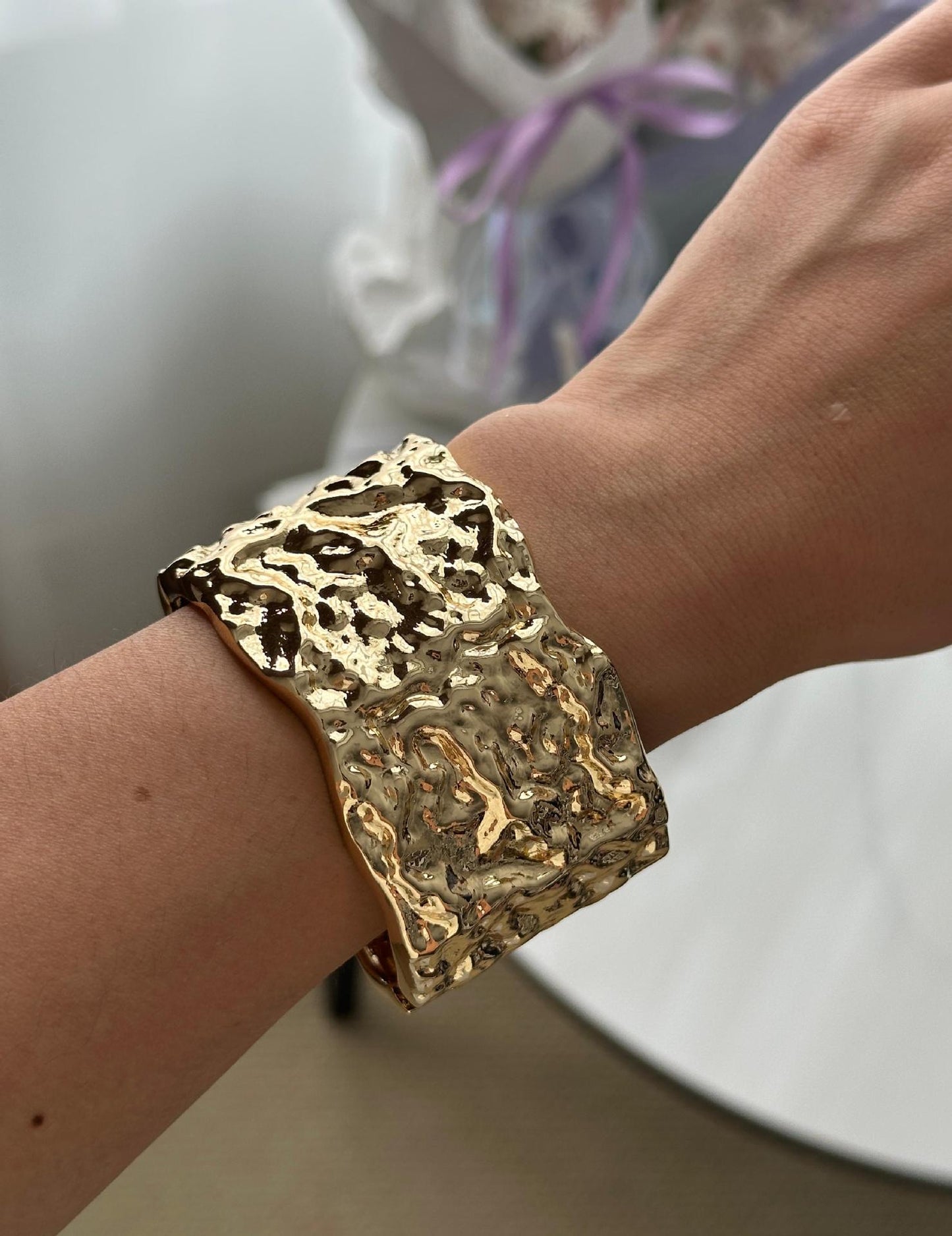 Fashion Minimalist Irregular Liquid Alloy Wrinkle Bracelet