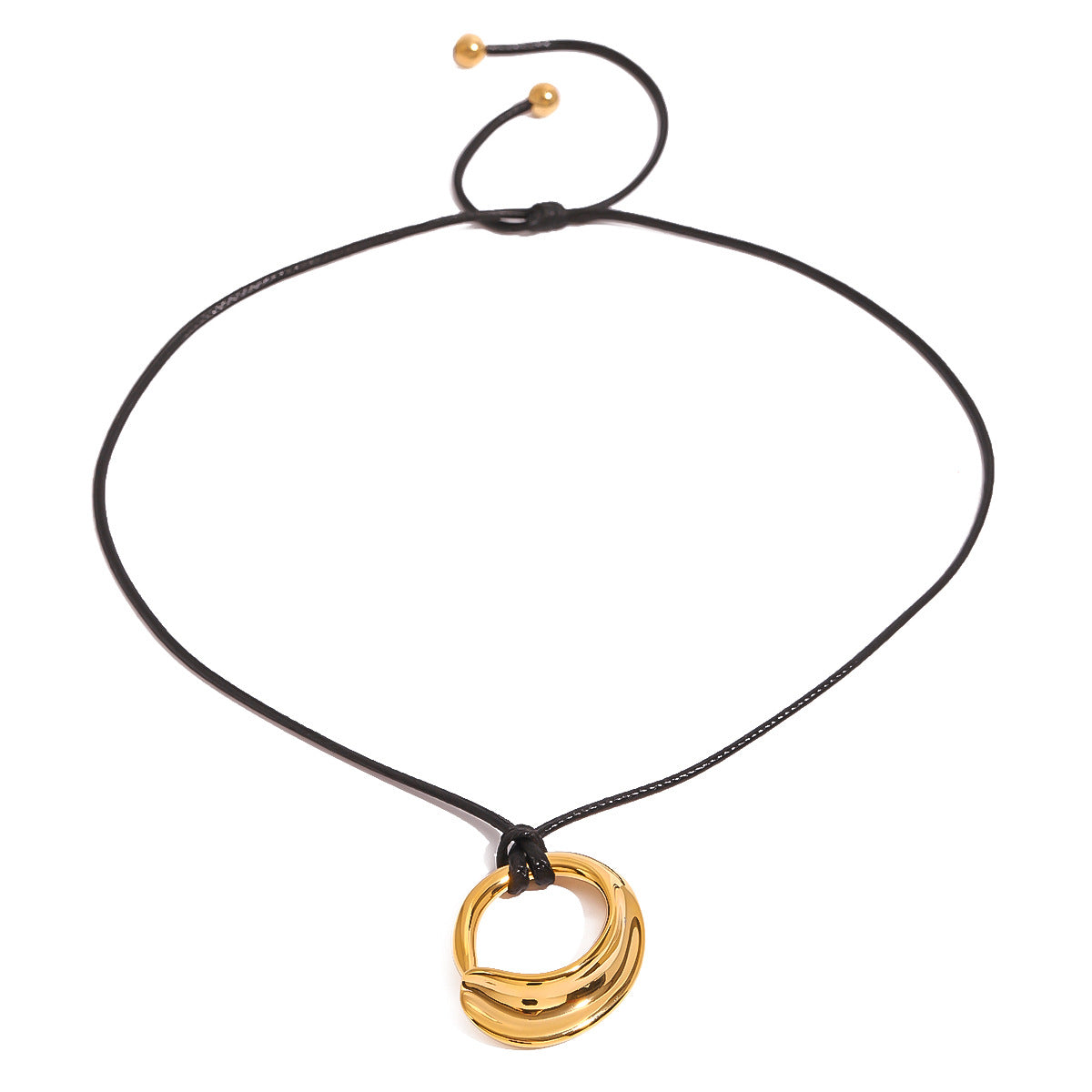 Collana con ciondolo geometrico cavo minimalista in acciaio inossidabile con pendente in acciaio al titanio e finitura placcata per donna