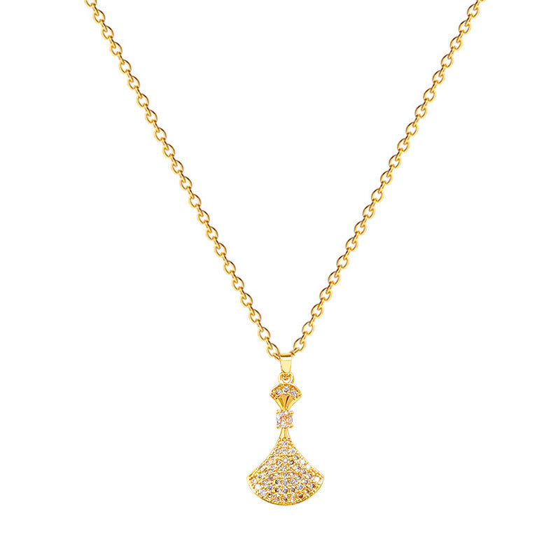 Collar con colgante minimalista de hoja de ginkgo en acero inoxidable con incrustaciones de diamantes de imitación para mujeres y hombres