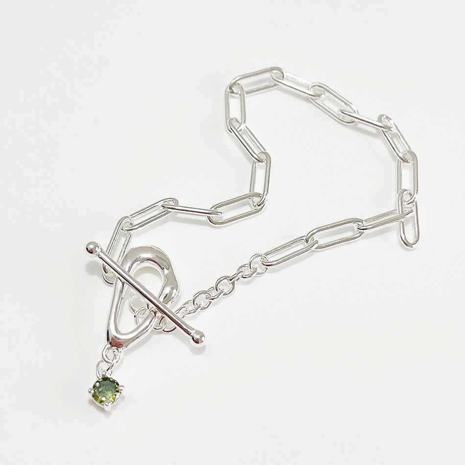 Pulsera redonda geométrica minimalista de plata de ley 925 pulida