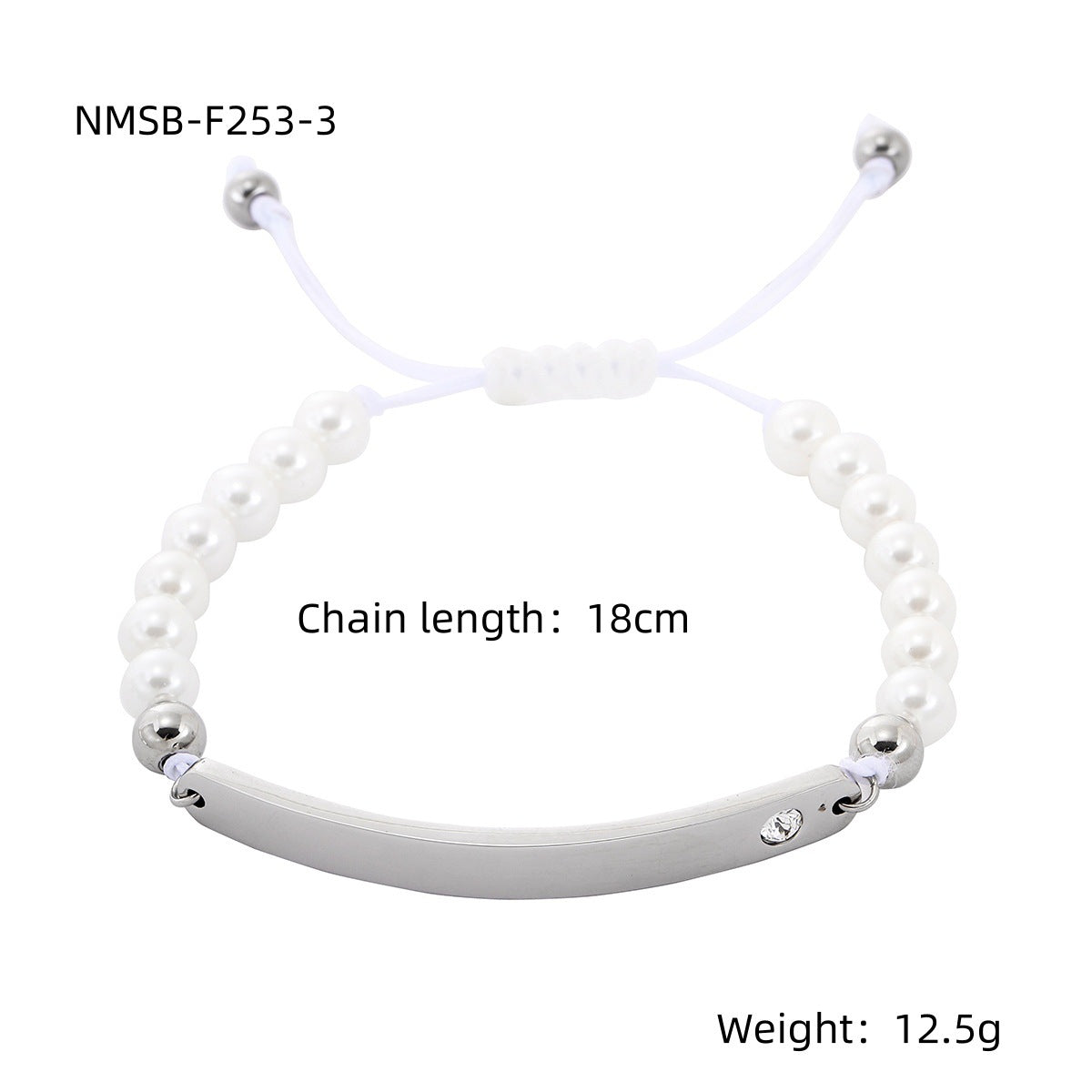 Elegante bracciale da donna in acciaio al titanio placcato oro 18 carati con strass geometrici e perline per charm fai da te