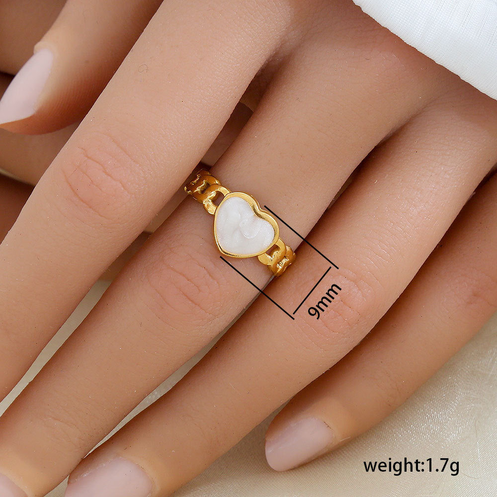 Anillo ajustable minimalista geométrico de acero inoxidable chapado para mujer con estética de lujo y estilo "Old Money"