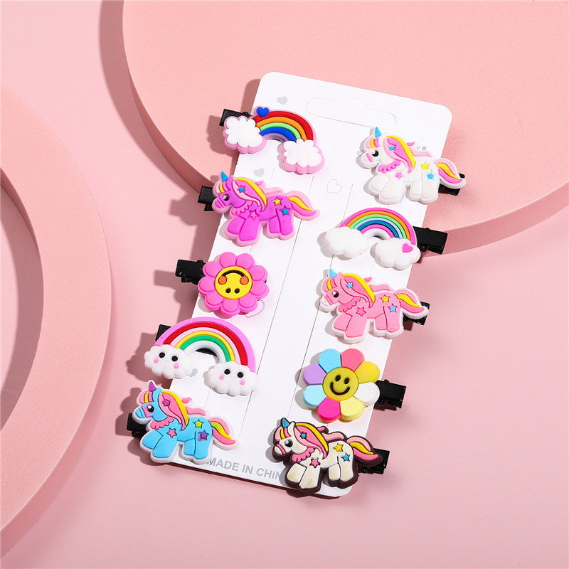 Juego de pinzas para el pelo de personajes de dibujos animados para niñas con material de resina, diseño Kawaii Sanrio Cinnamoroll, pinzas laterales hechas a mano para el verano