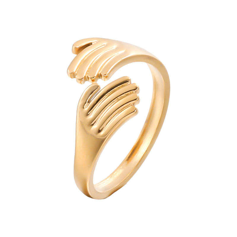 Anello Aperto Regolabile in Acciaio Inossidabile con Finitura Lucida per Uomo e Donna, Stile Fascia Geometrica Minimalista