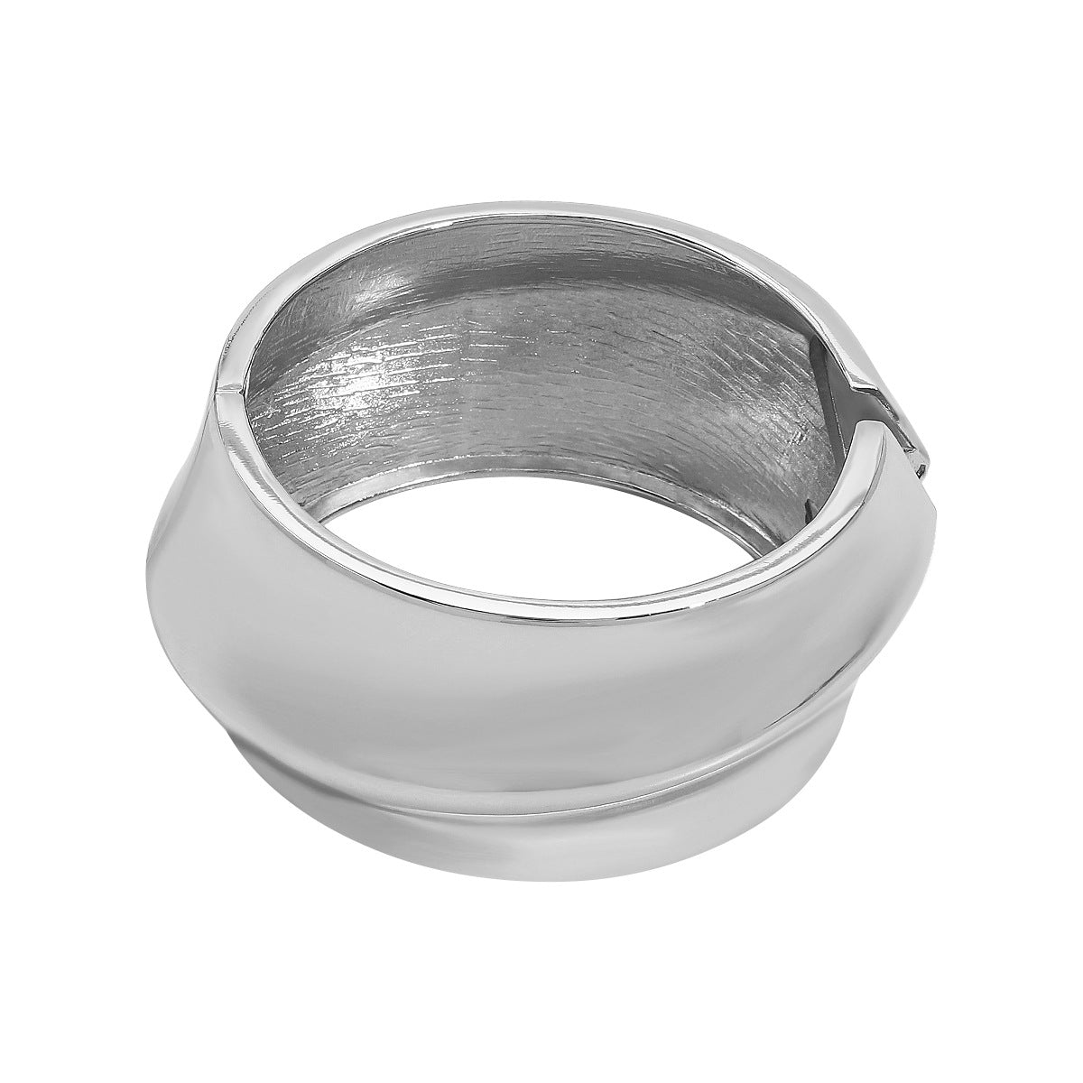 Pulsera audaz de aleación geométrica con forma de tambor para mujer con acabado chapado