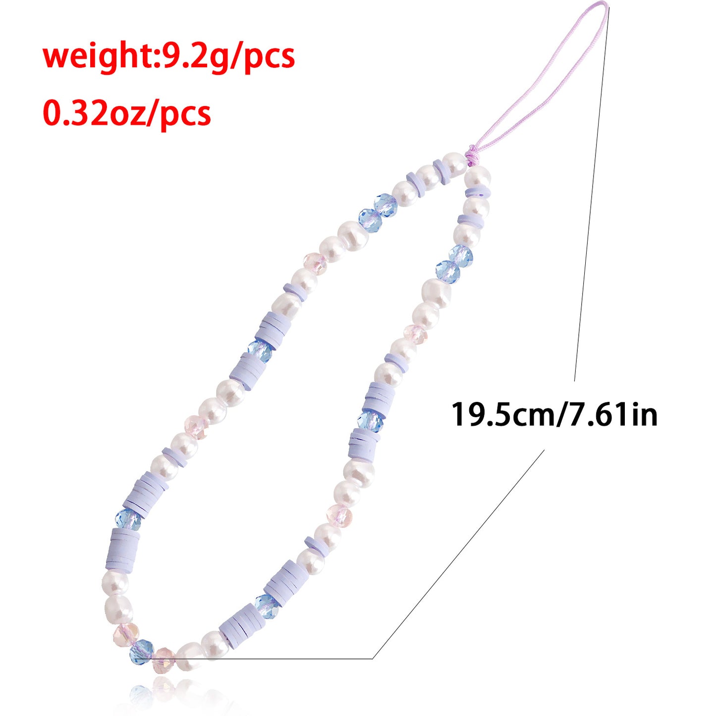 Purple Geometric Resin Beaded Phone Chain with Metal Plated Accents