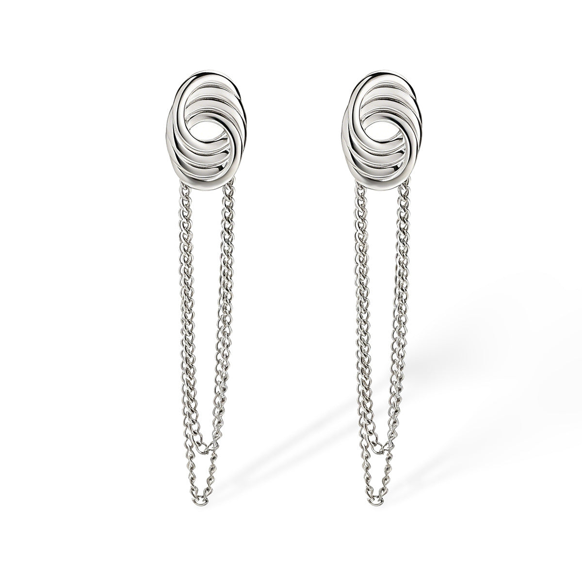 Minimalist 18K Gold Plated Geometric Stainless Steel Tassel Earrings for Women