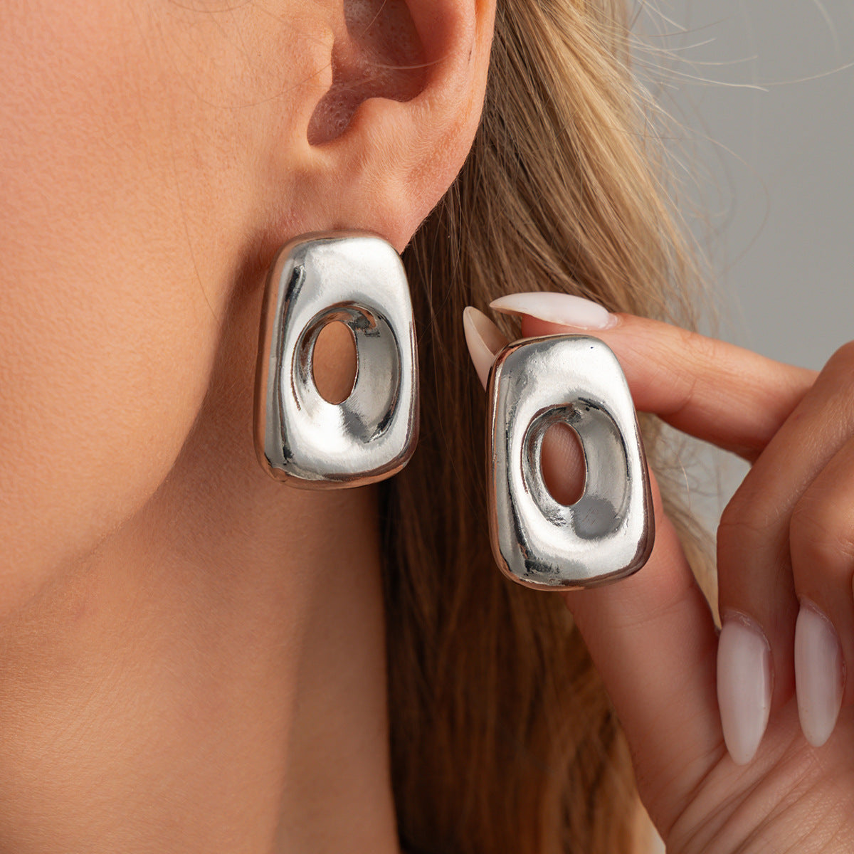Minimalist Geometric Square Zinc Alloy Plated Earrings for Women
